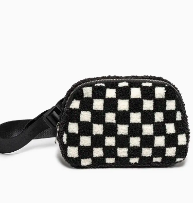 Check Belt Bag- Black and White