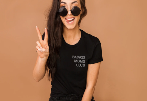 Badass Mom Clubs Tee- Black